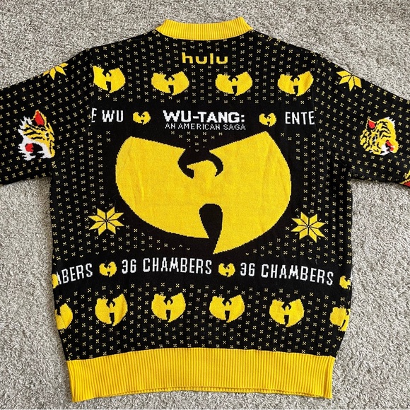🔴 Wu-Tang Sweater Size XL Hulu x WuTang Collab Xmas Christmas Ghostface Killah - Picture 3 of 12